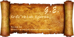 Grünblat Eperke névjegykártya